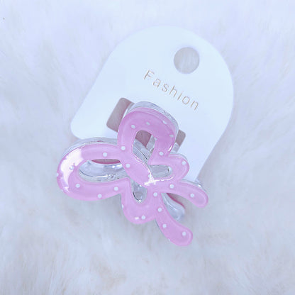 Glitter Polka Butterfly Hair Claw